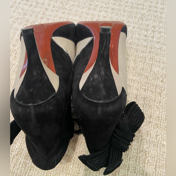 Jour black/white suede/leather bootie, size 36.5 - Picture 4 of 6
